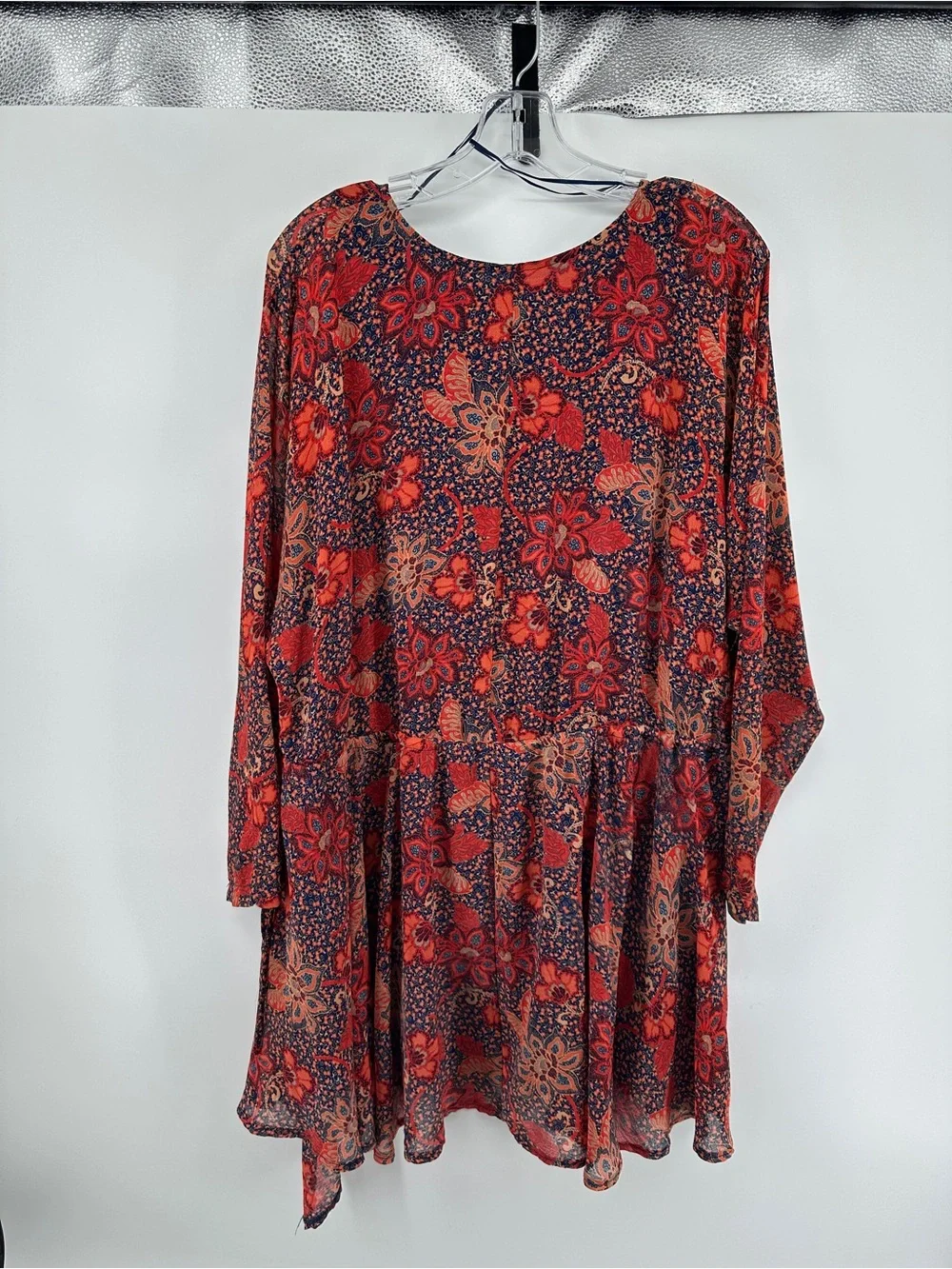 Free People Cottagecore Festival Boho‎ Romantic Chic Red Floral Mini Dress SzM